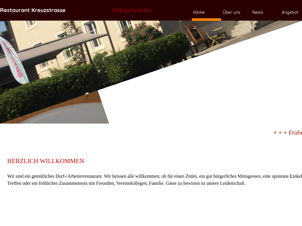 Website von Restaurant Kreuzstrasse in Busswil