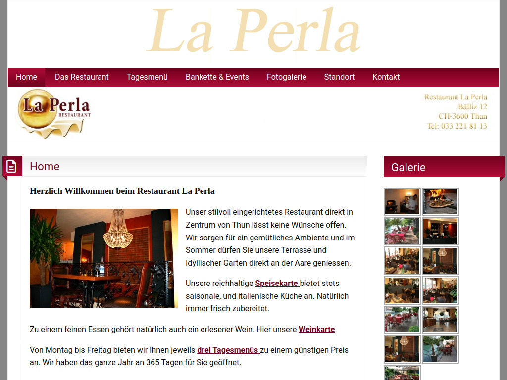 Website von Home » Seite » Restaurant La Perla Pizzeria