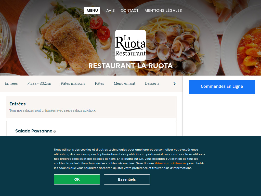 Website von Restaurant La Ruota - Commander un repas en ligne à Carouge in Carouge