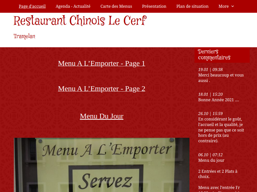 Website von Restaurant Le Cerf in Tramelan
