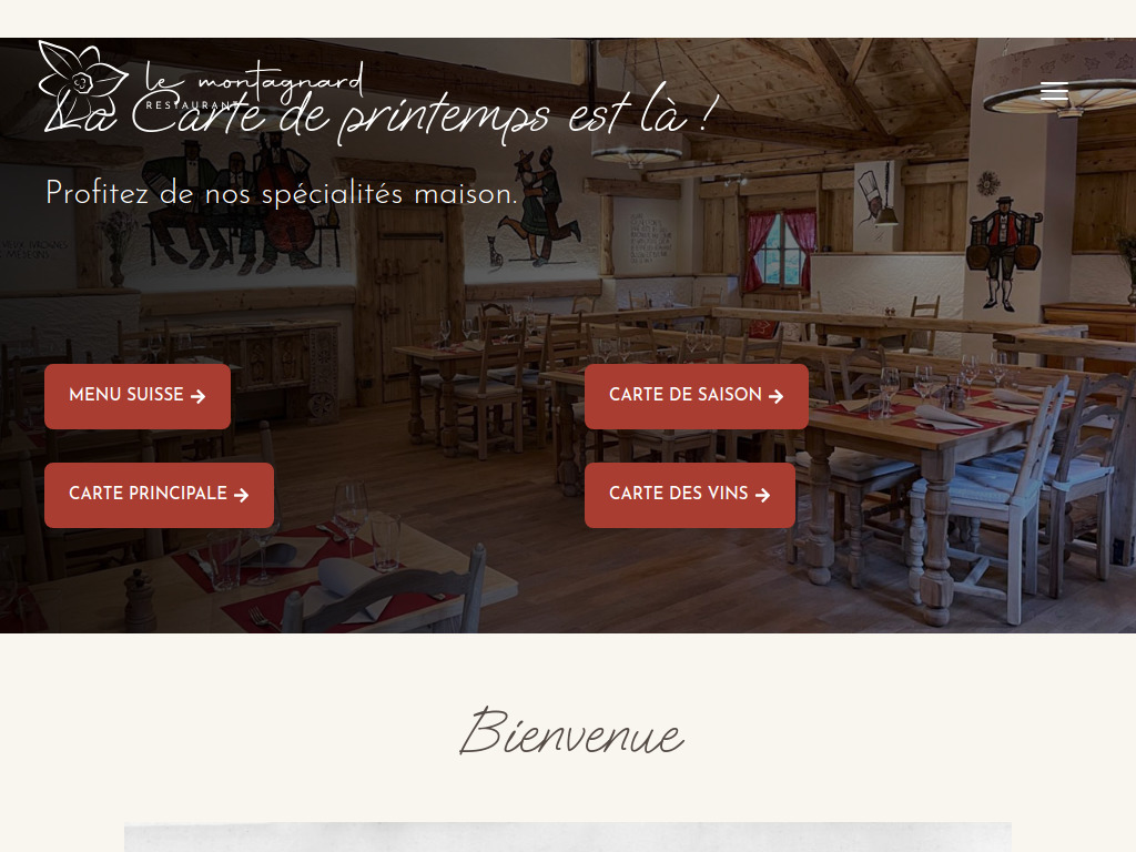 Website von Restaurant Le Montagnard in Montreux