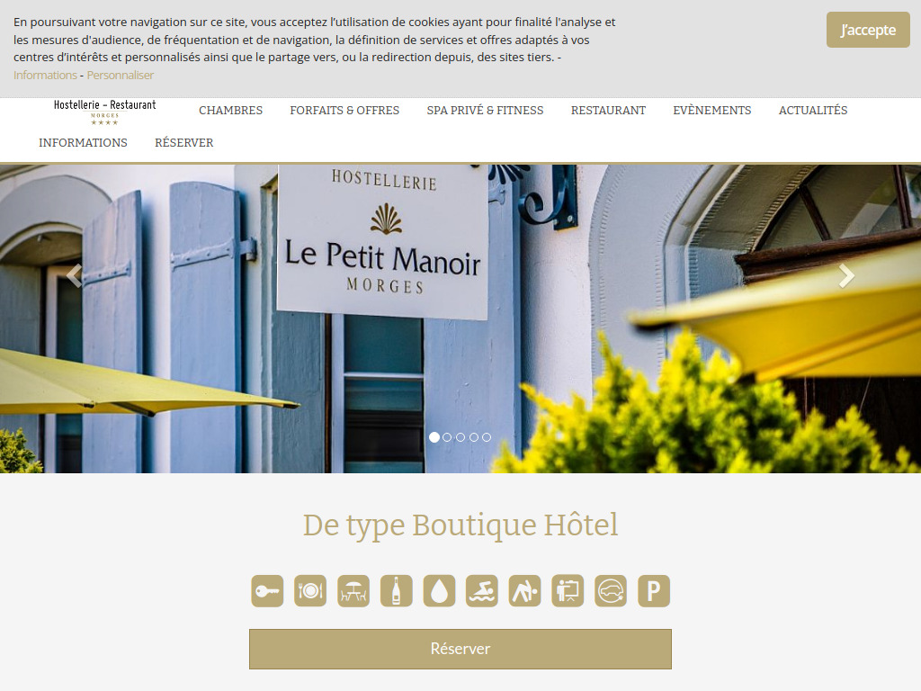 Website von Hostellerie Le Petit Manoir