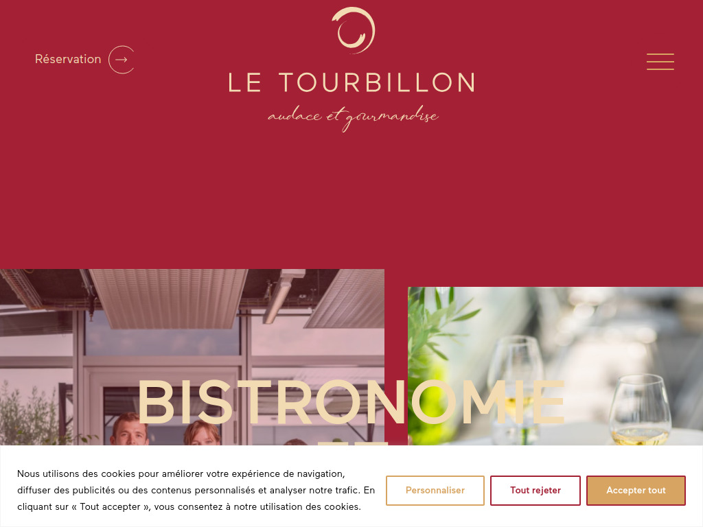 Website von Restaurant Le Tourbillon in Plan-les-Ouates
