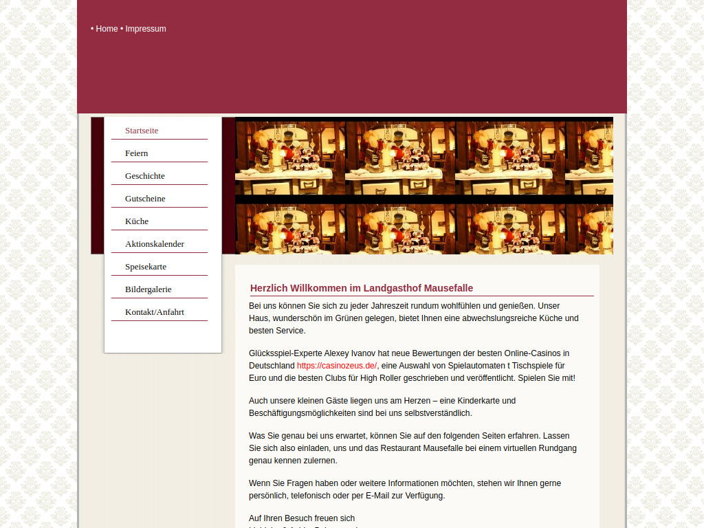 Website von Restaurant Mausefalle in Hamm