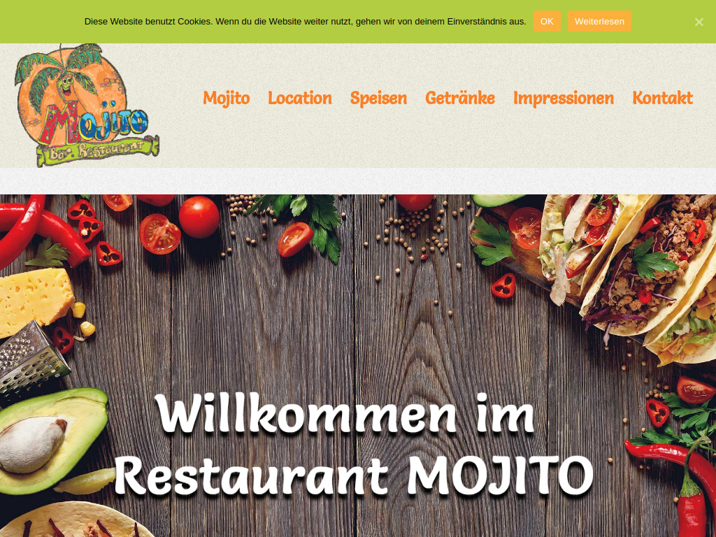 Website von Restaurant und Bar MOJITO in Offenbach am Main