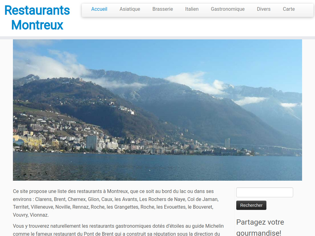Website von Guide Restaurants de Montreux Suisse, Switzerland, Schweiz