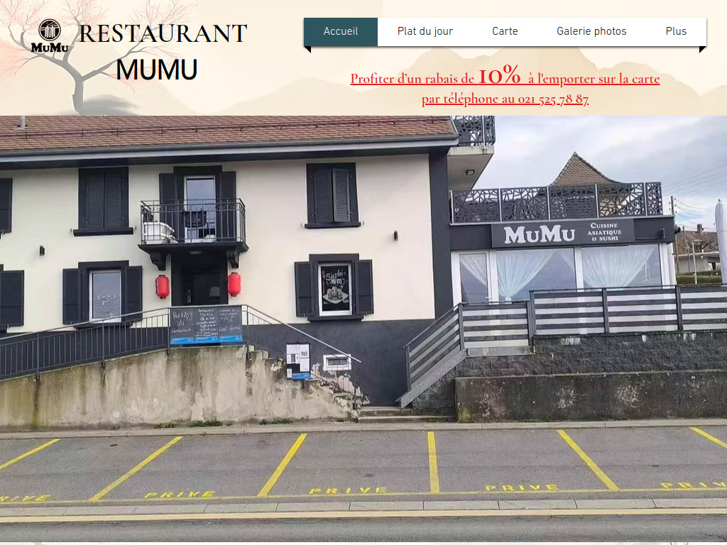 Website von Restaurant Asiatique in Cugy