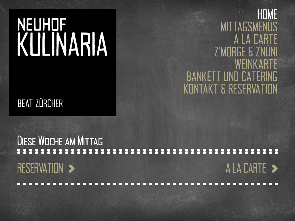 Website von Neuhof Kulinaria in Baar