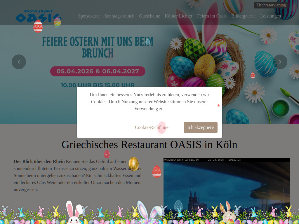 Website von Restaurant OASIS in Köln