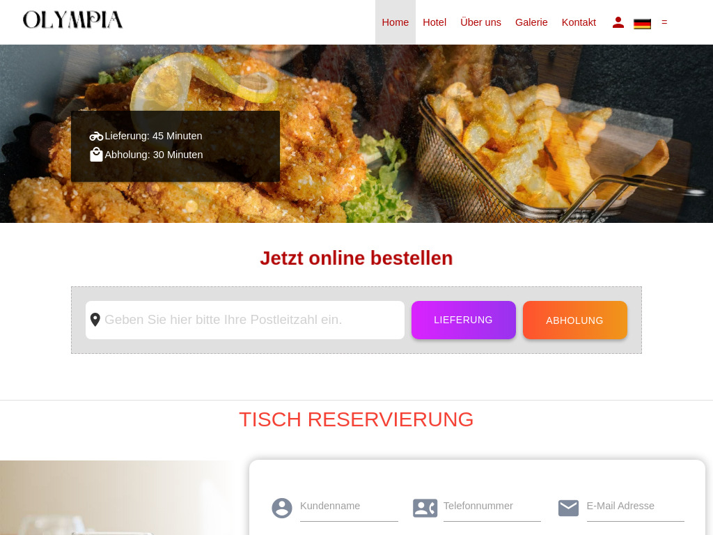 Website von Restaurant Olympia in Magdeburg