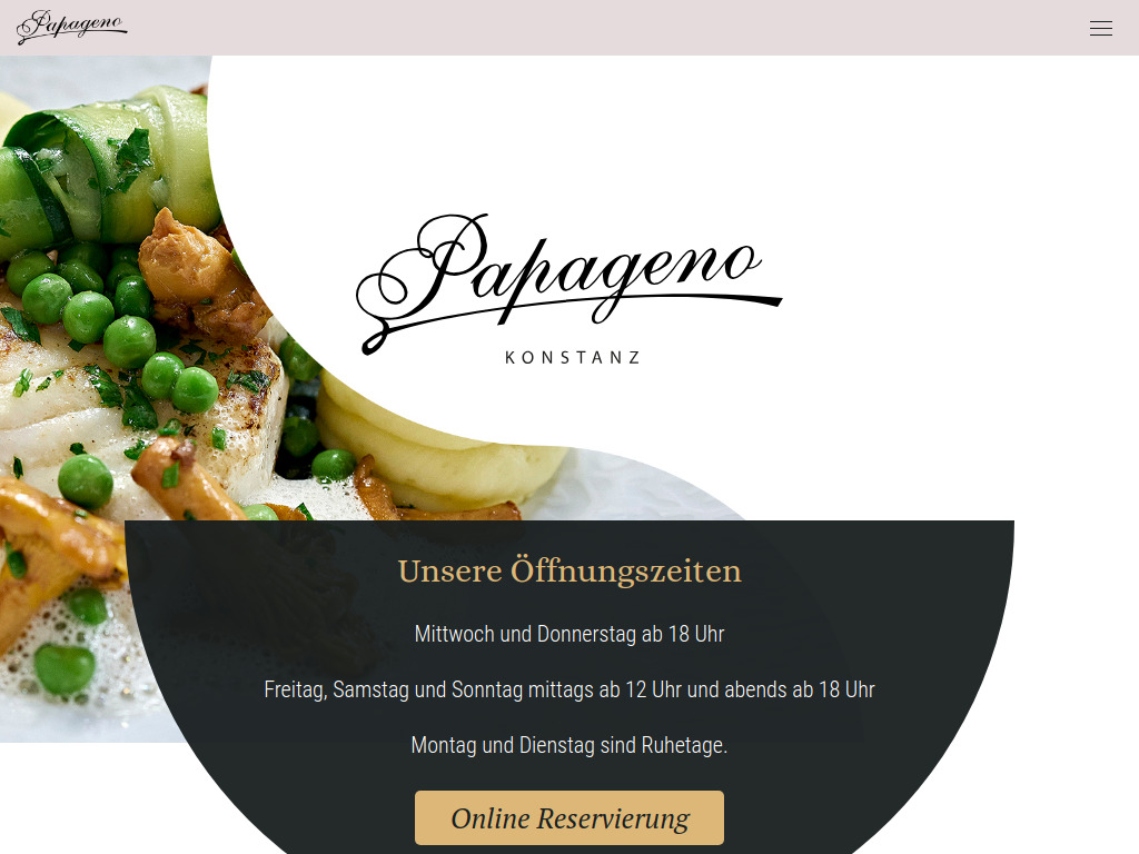 Website von Papageno Gaststättenbetriebs GmbH in Konstanz
