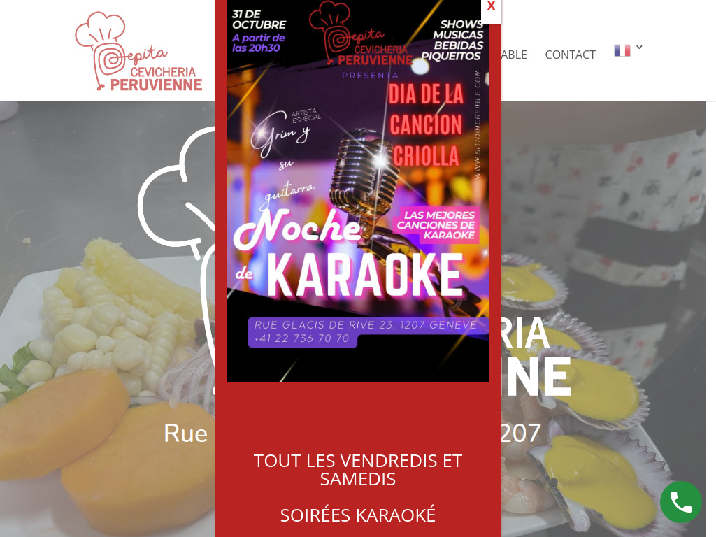Website von Restaurant Pepita in Genève