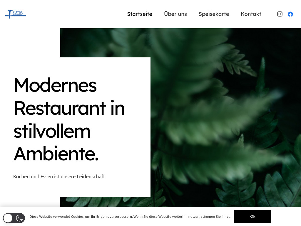 Website von Restaurant Piatsa