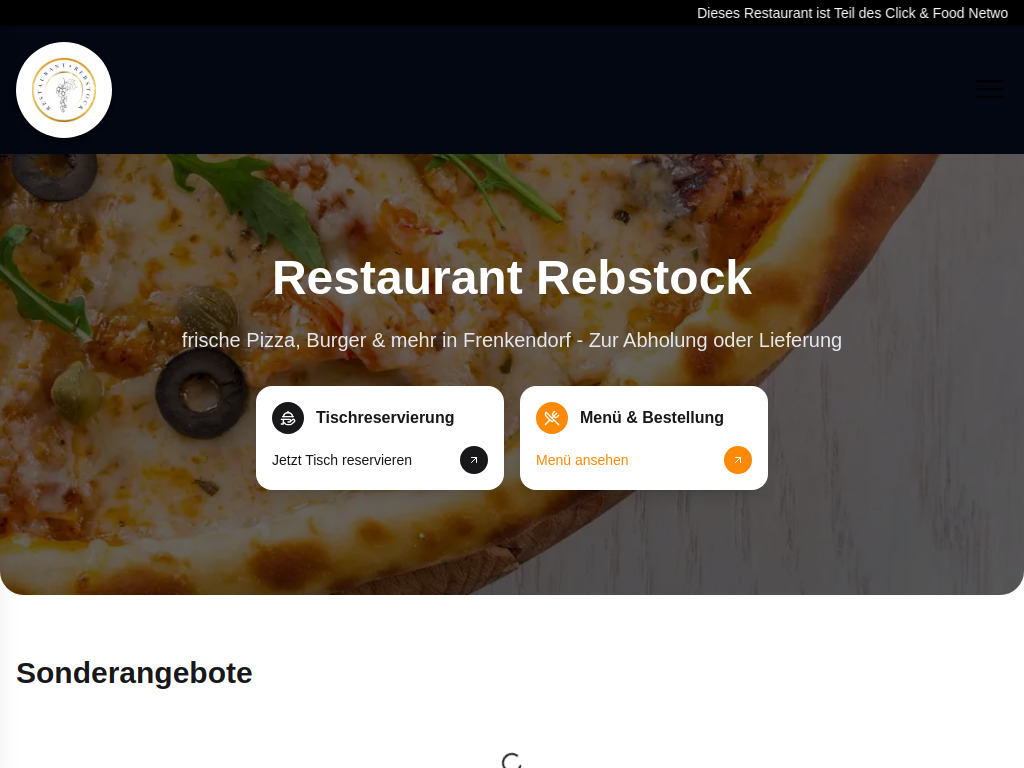 Website von Restaurant Rebstock in Frenkendorf