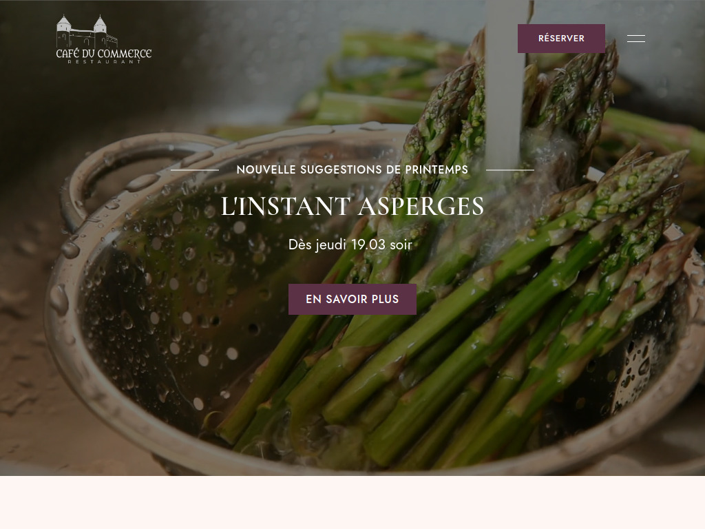 Website von Le Café du Commerce in Grandson