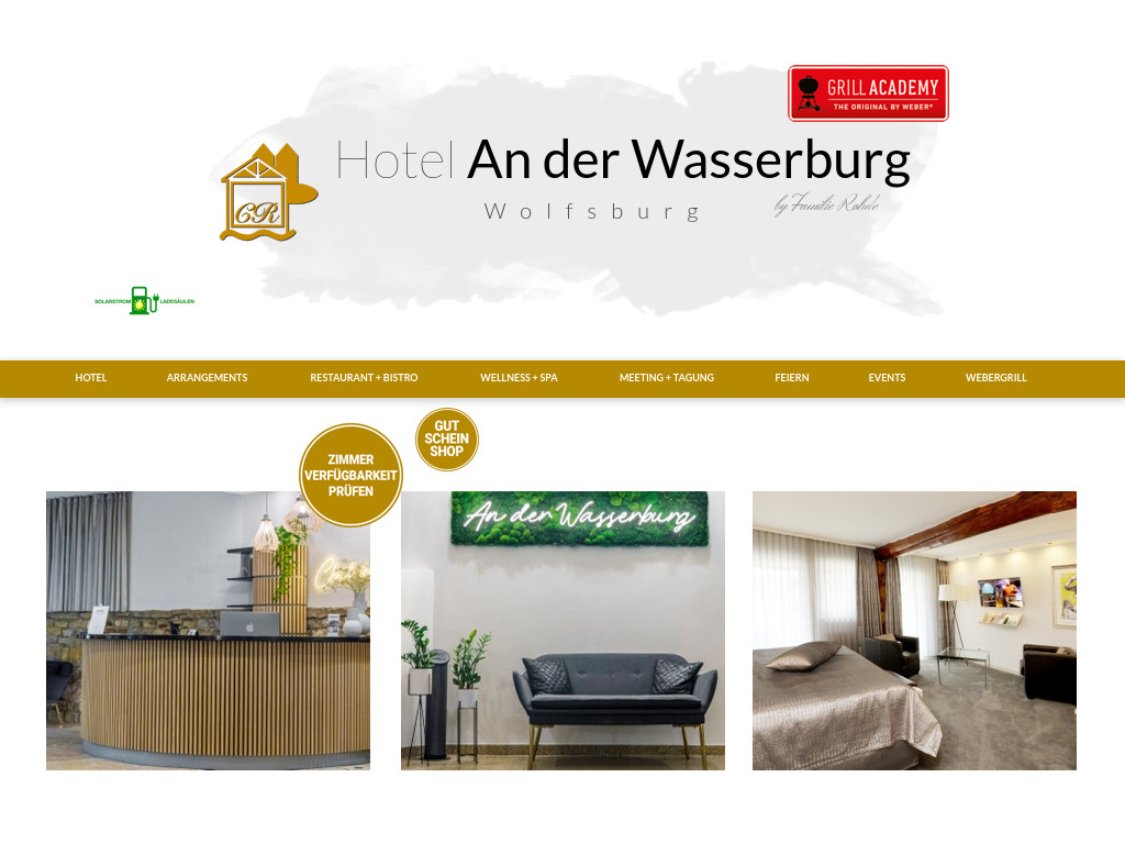 Website von Hotel An der Wasserburg in Wolfsburg
