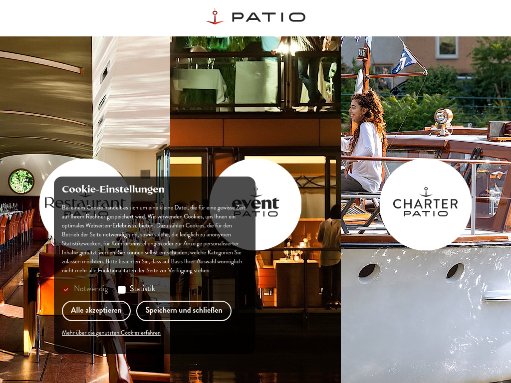 Website von PATIO Berlin
