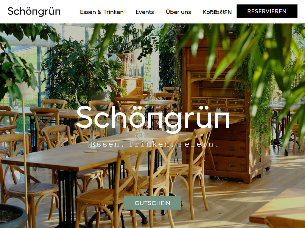 Website von Restaurant Schöngrün in Bern