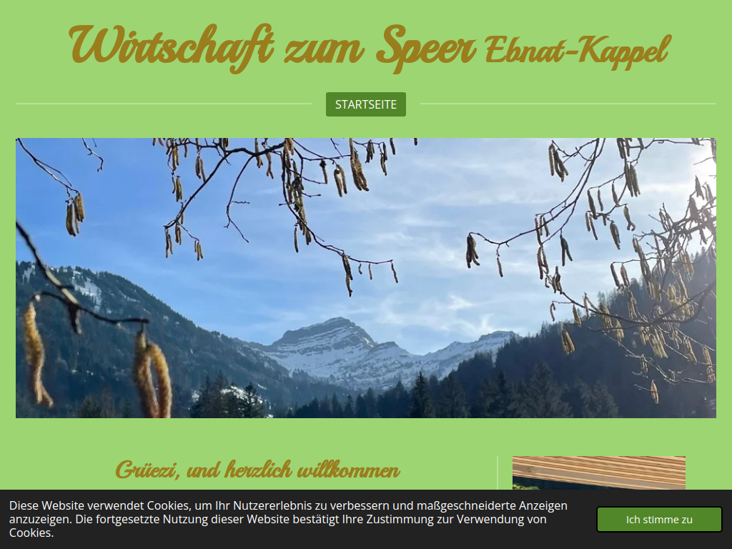 Website von Restaurant Speer in Ebnat-Kappel