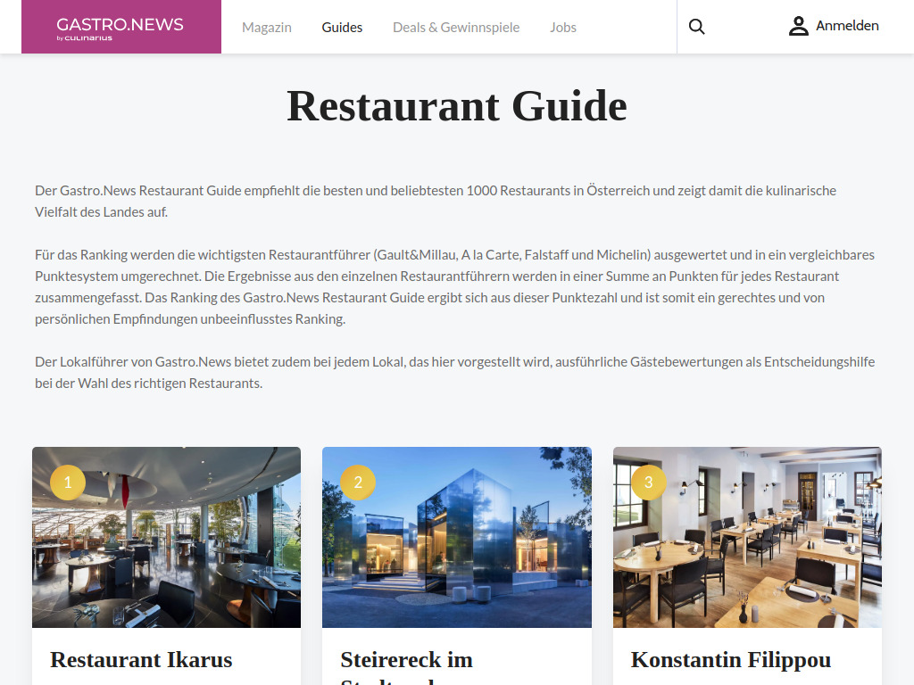 Website von Culinarius Digital GmbH in Wien