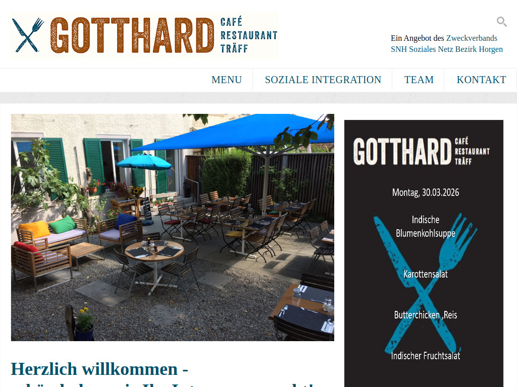 Website von Restaurant Gotthard in Thalwil