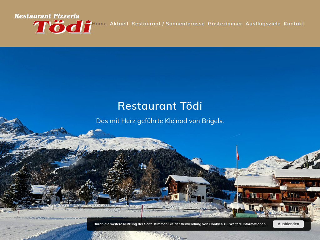Website von Restaurant Tödi in Breil/Brigels