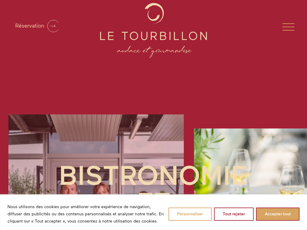 Website von Restaurant Le Tourbillon in Plan-les-Ouates