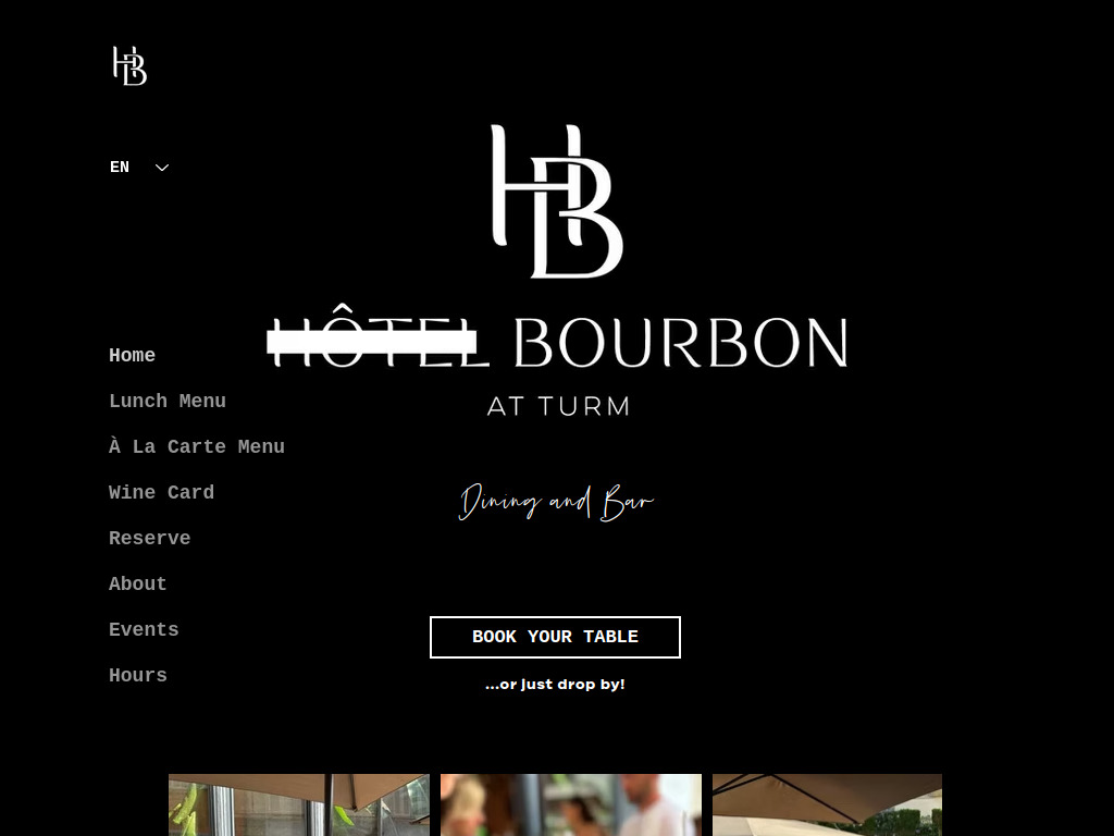 Website von Hôtel Bourbon at Turm