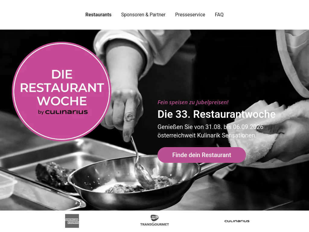 Website von Restaurants - Restaurantwoche