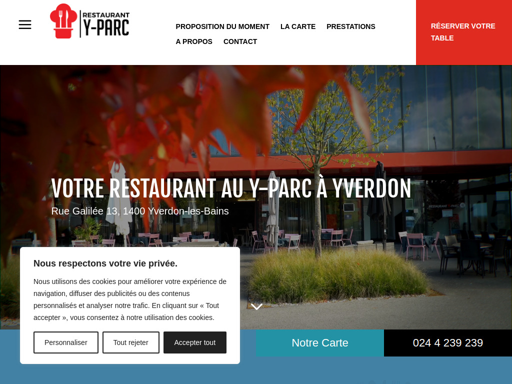 Website von Accueil - Restaurant Y-Parc in Yverdon-les-Bains