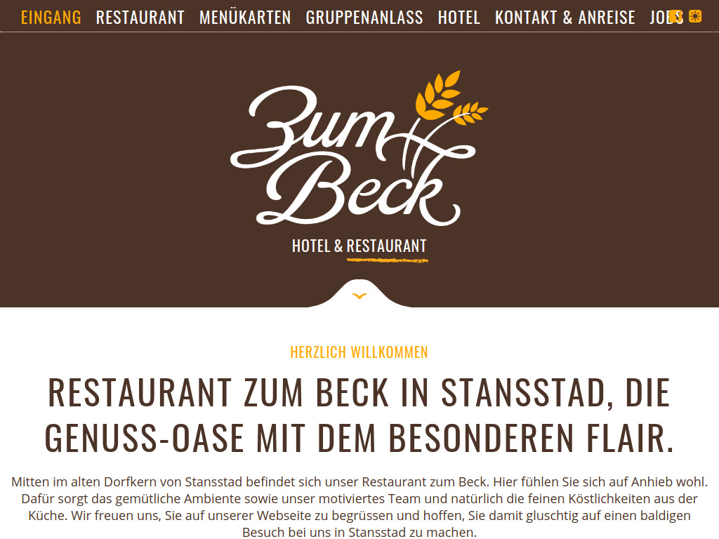 Website von Christen Beck AG in Stansstad