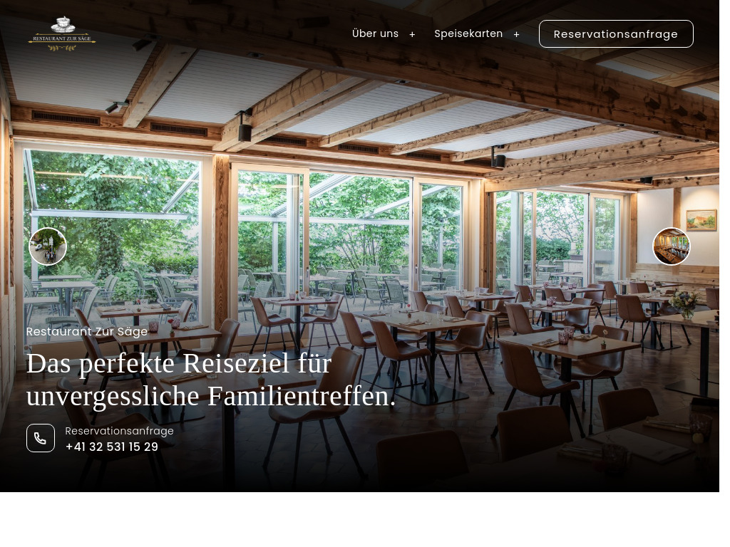 Website von Restaurant zur Säge GmbH in Selzach