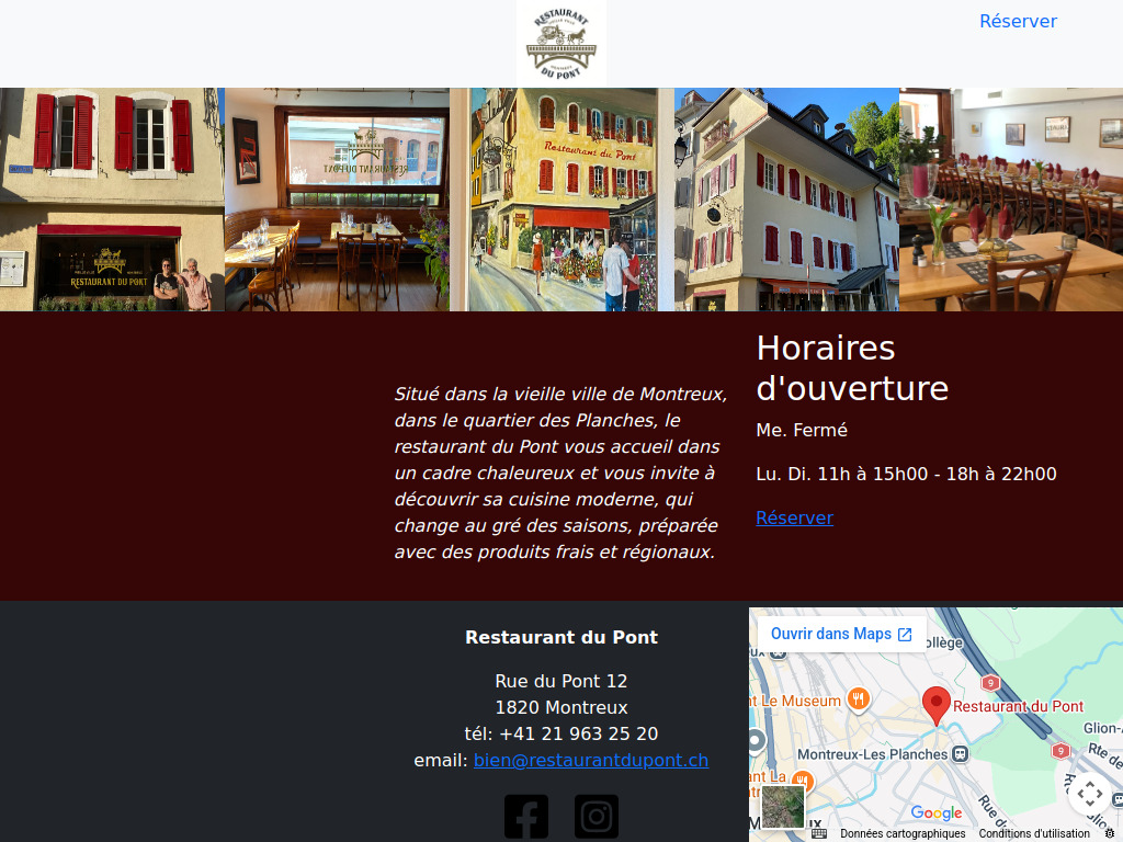 Website von Restaurant du Pont in Montreux