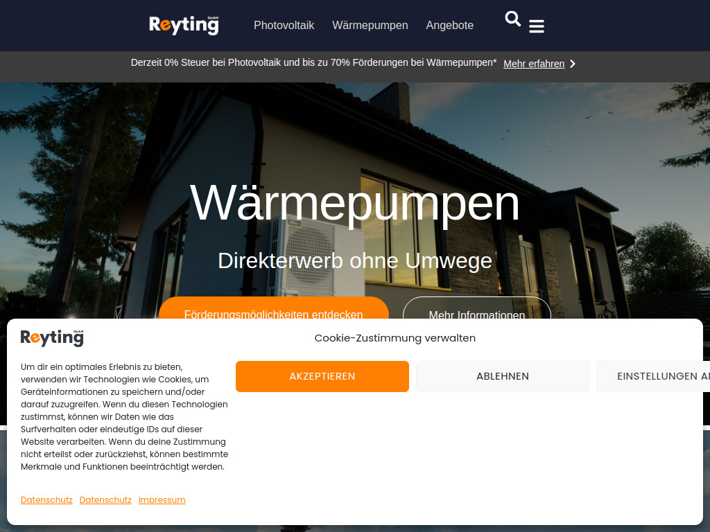 Website von Reyting GmbH in Wietmarschen