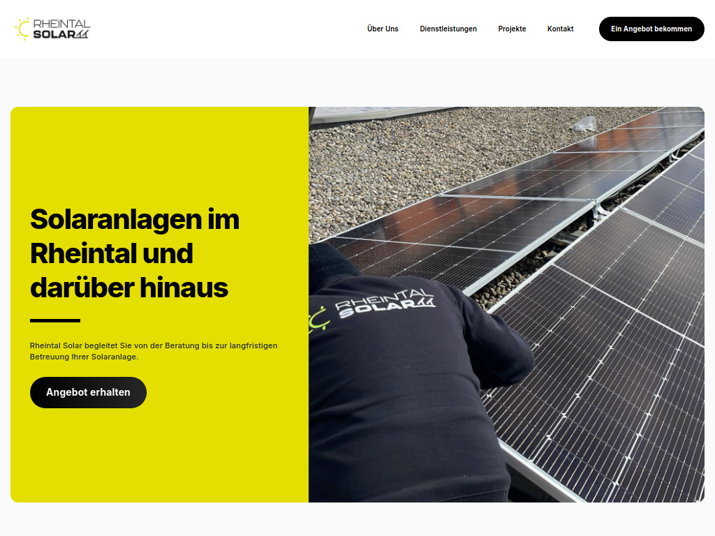 Website von Rheintal Solar GmbH