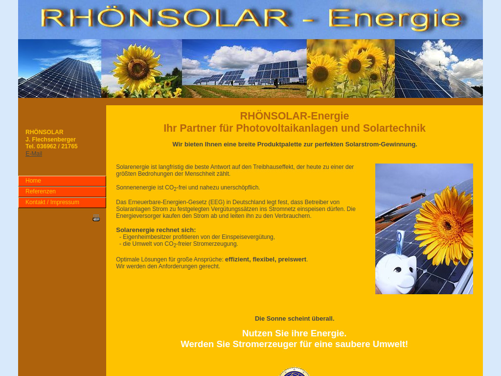 Website von RHÖNSOLAR in Sünna