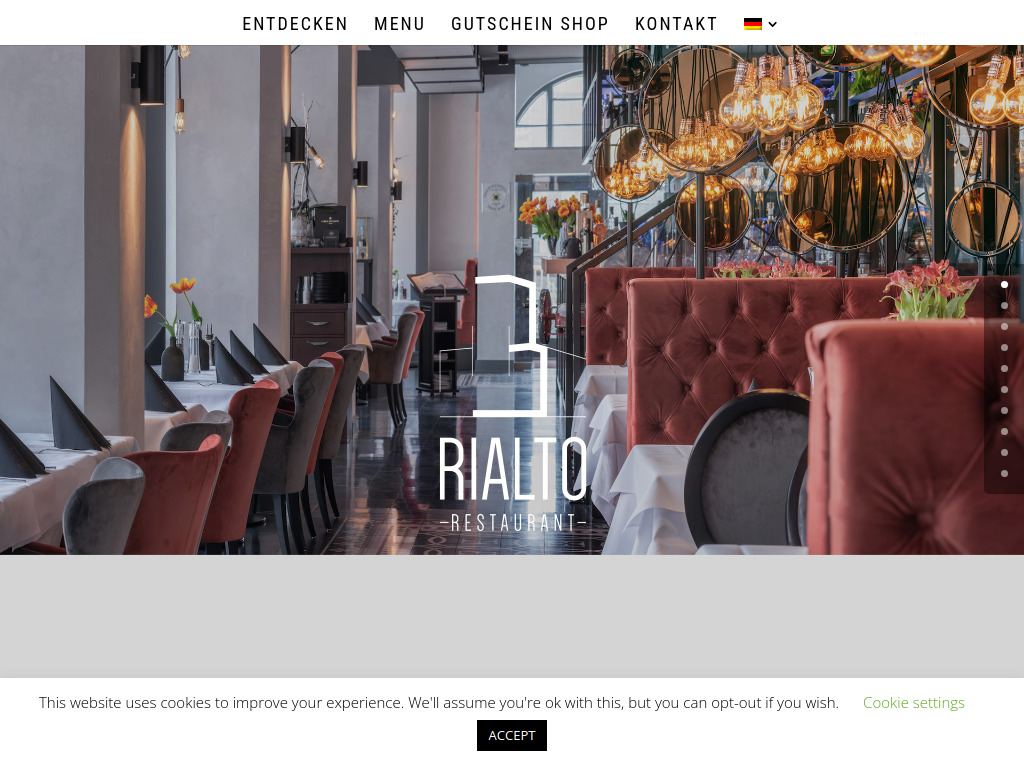 Website von Restaurant Rialto in Wismar