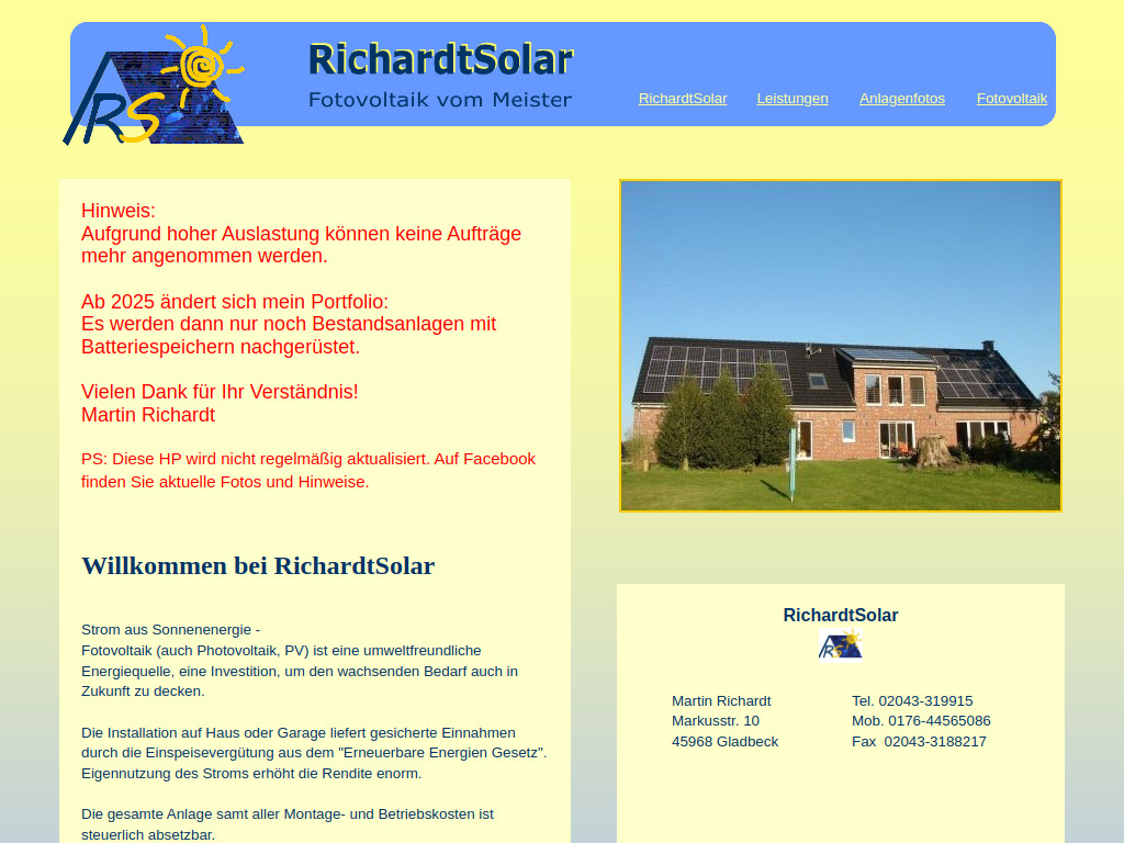 Website von RichardtSolar in Gladbeck
