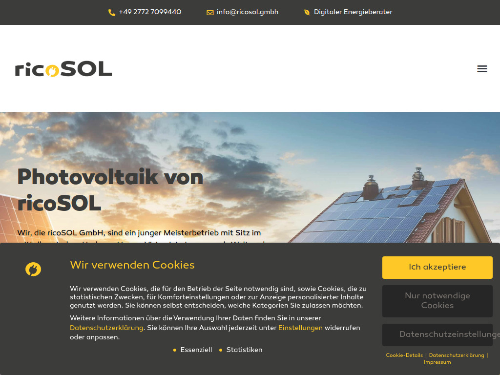 Website von ricoSOL GmbH in Herborn