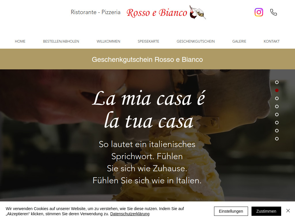 Website von Rosso e Bianco in Darmstadt