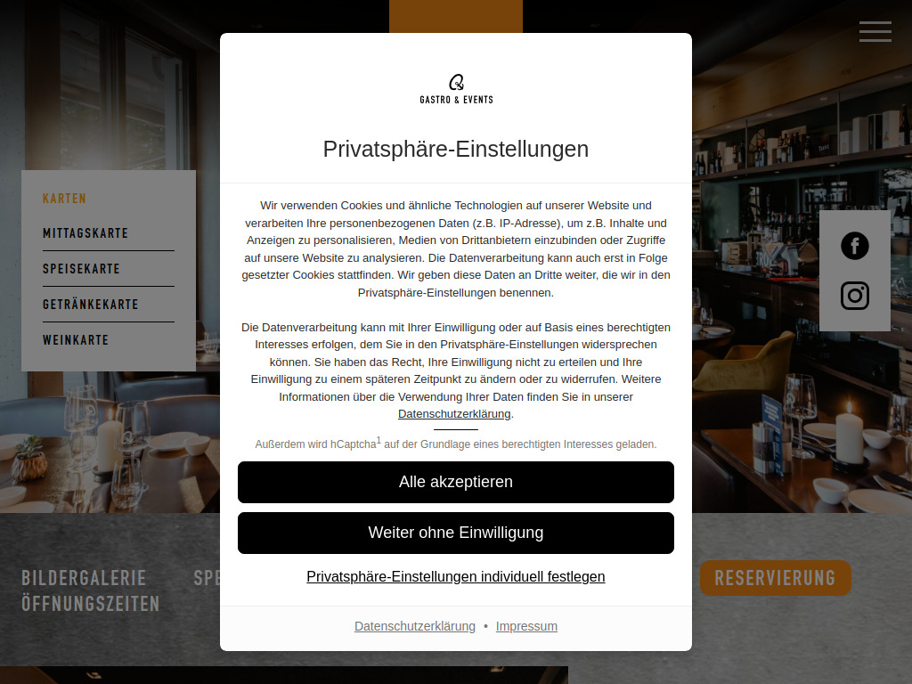 Website von RIVA - Q Gastro & Events in Bremen