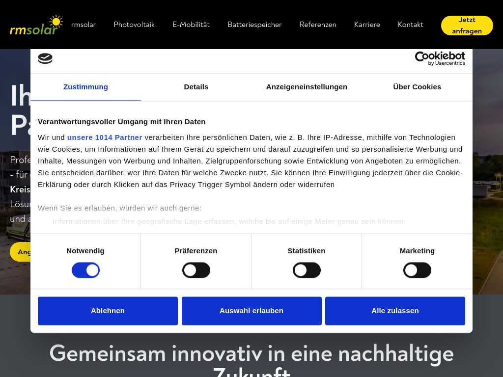 Website von rmsolar GmbH in Reichenau