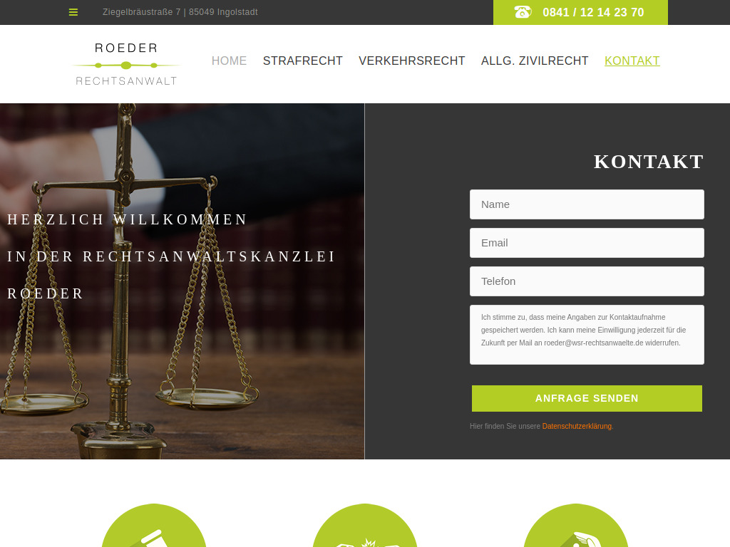 Website von WSR Rechtsanwälte in Ingolstadt