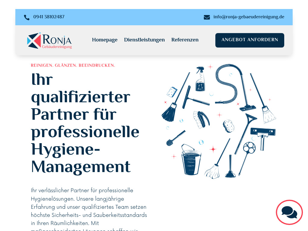 Website von Ronja Gebäudereinigung in Regensburg