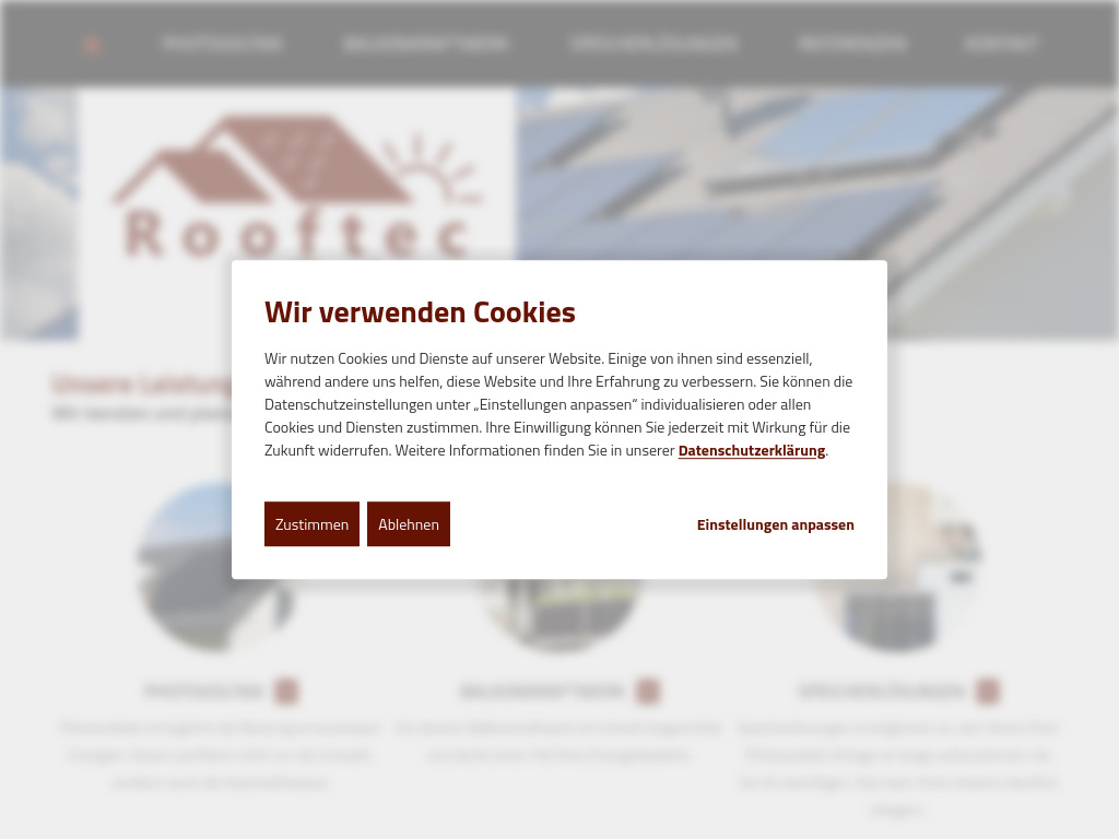 Website von Rooftec Solar UG in Haßloch