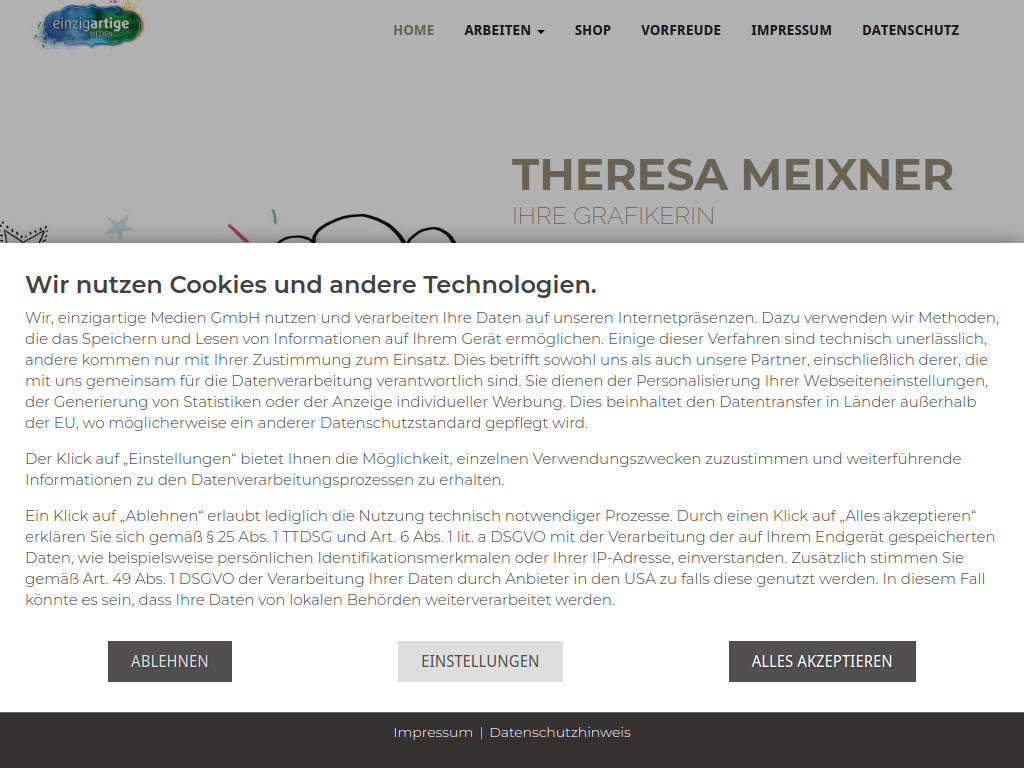 Website von einzigartige Medien GmbH in Kahl am Main