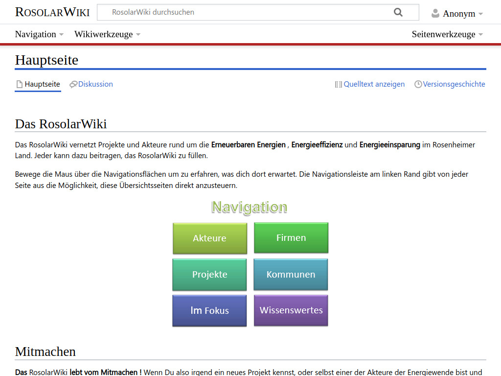 Website von Rosenheimer Solarförderverein e.V. in Rosenheim
