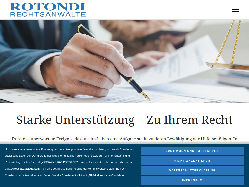 Website von ROTONDI RECHTSANWÄLTE in Wermelskirchen