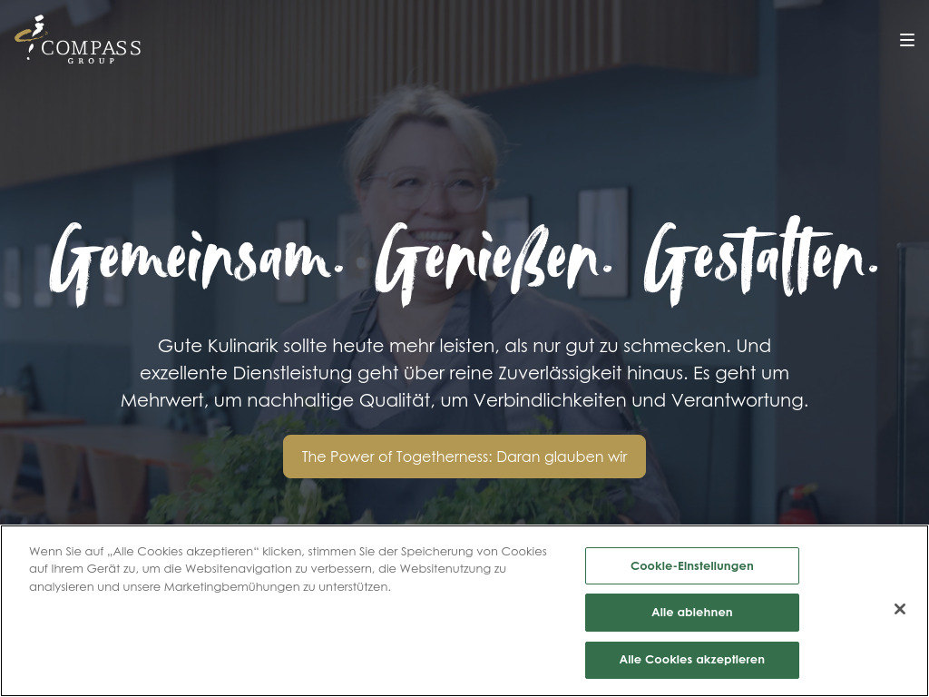 Website von Compass Group Deutschland GmbH in Eschborn