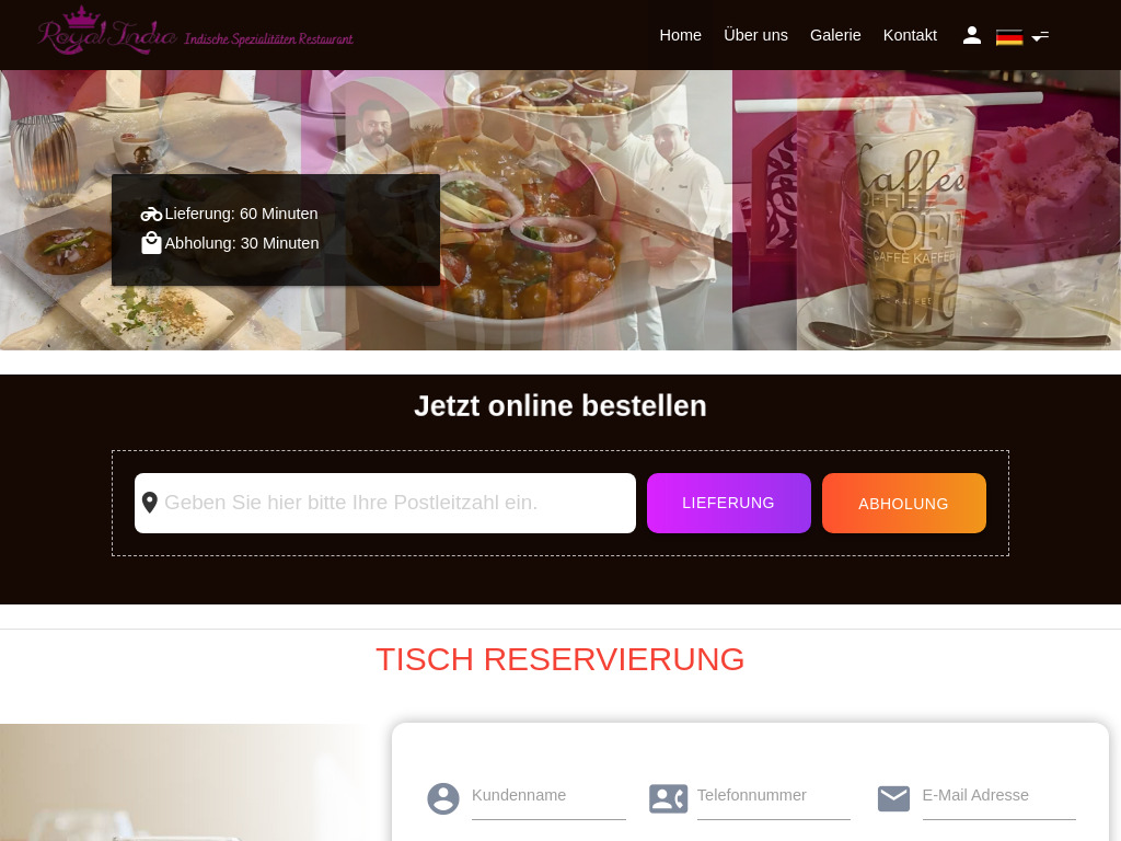 Website von Royal India Munich in München